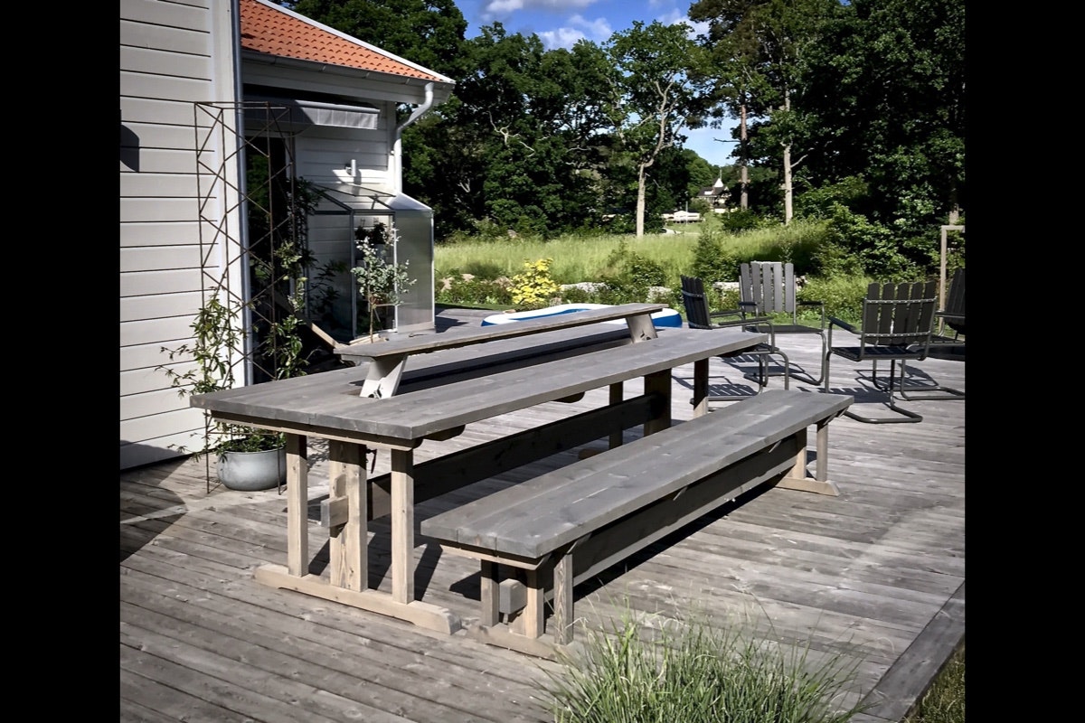 Midsommarbordet M17, stort utebord ink 2st bänkar
