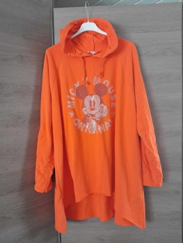 Lang Mikke hettegenser i oransje