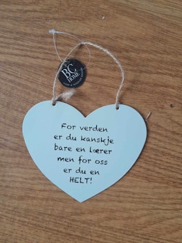 Hjerteskilt - «lærer..»