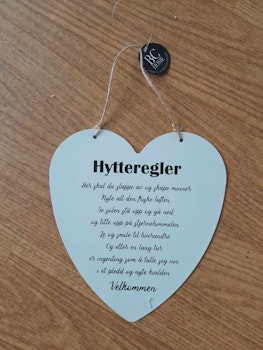 Hjerteskilt - «hytteregler»