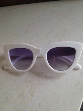 Hvite cat eye solbriller