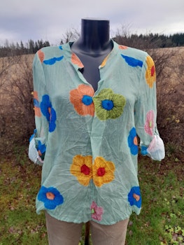 Bluse i lysblå/mint