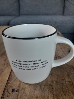 Kopp med humoristisk sitat