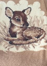 Filt luddig med bambi 70-tal
