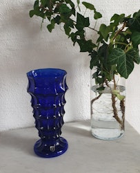 Blå glasvas Eda