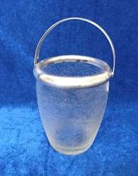 Ishink med frostat glas silver handtag retro
