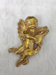 Ängel i keramik målad i guld