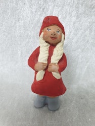 Tomteflicka i keramik märkt BJ 1983