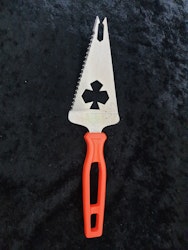 Tåstspade med orange skaft, retro