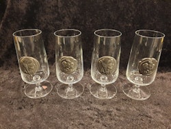 Ölglas Rastal  med tennmynt 4 st
