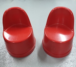 Plast stolar barn staplingsbara Retro Röda 2 st.