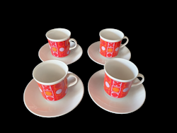 Barvaria sett 4 st kopp och fat orange