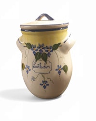 Stor burk med texten "Småkaker"