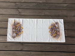 Svanfors textil AB. Löpare med tryckta penséer