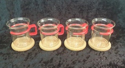 Bodum Danmark Retro kaffe/glögg muggar röda 4 st