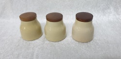V & S Dahlin kryddburkar 3 st * glaserade beige
