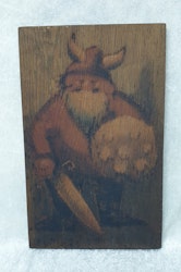 Retro träkonst Arthur Hansen Odense med viking.