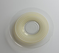 Johansfors glasbruk handmålat fat  50-tal