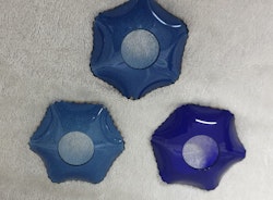 Ljusmanschetter i blått glas 3 ST