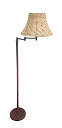 IKEA golv lampa med rottingsskärm retro