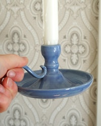 Blå Ljusstake Keramik