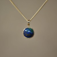 Guldhänge med diamanter och malakit+lapis lazuli
