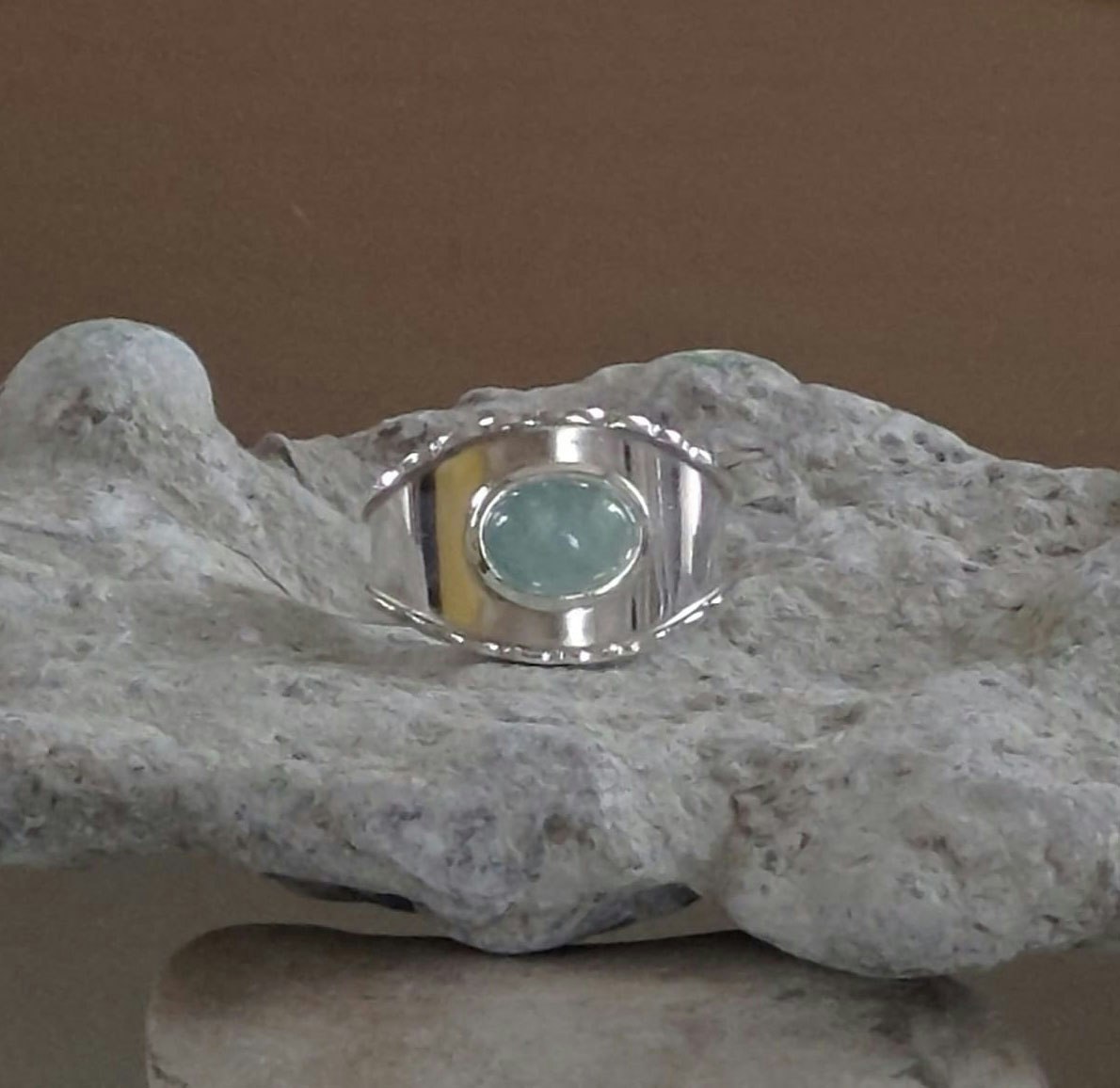Silver ring med Aquamarin