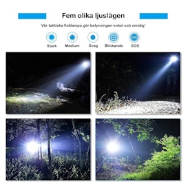 LED-ficklampa med zoom