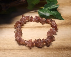 Jorgubbskvarts Chips-armband