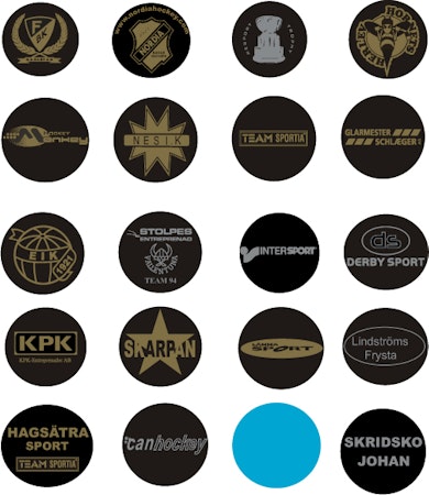 Puck smetfri. flerfärgs tryck. 1 sida. 100-PACK