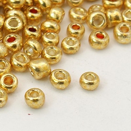 Seed beads 4mm 25gr Guld