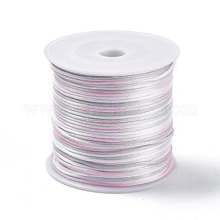 Nylon/Polyester Rattail 1mm 50m Grå/Rosa