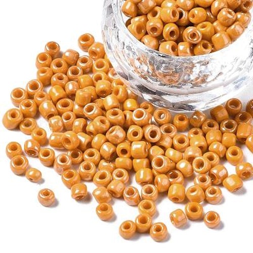 Seed bead orange lyster 4mm 25gram