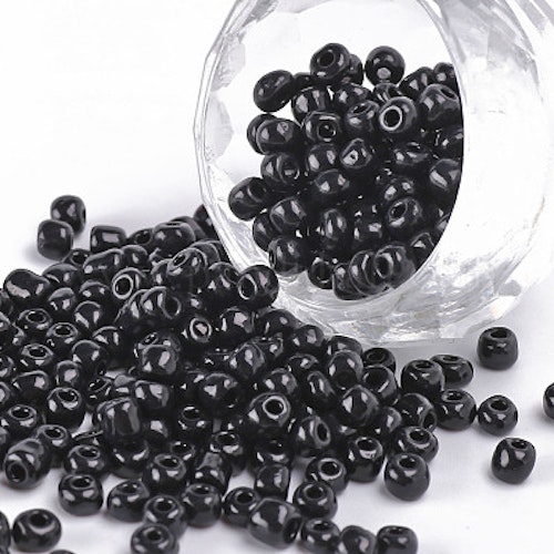 Seed bead svart 4mm 25gram