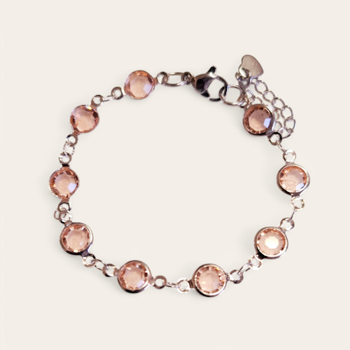 Armband rosa länkat