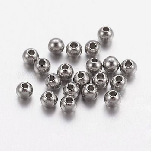 Rostfri pärla 6mm 20st (solid)