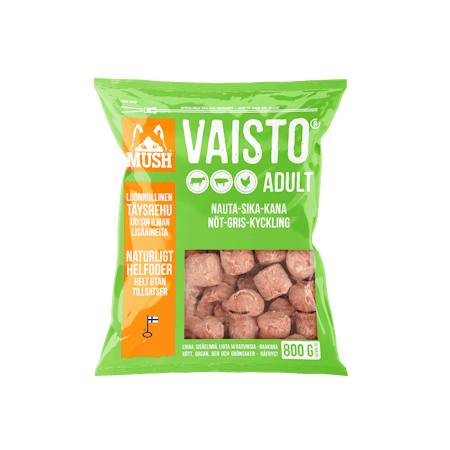 MUSH Vaisto® Grön NÖT-GRIS-KYCKLING 800g