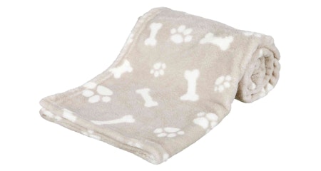 Filt KENNY, beige med tassavtryck 100x75