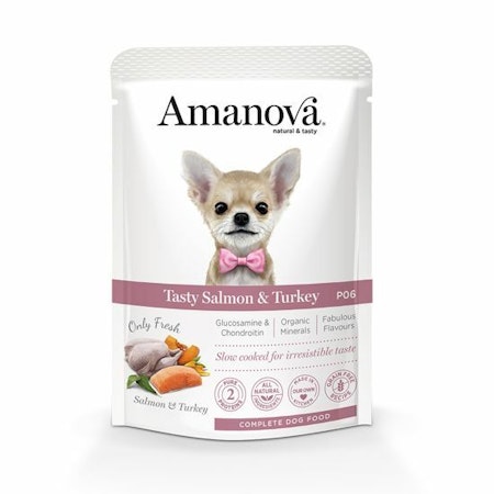 Blötfoder Amanova Tasty Salmon&Turkey 100g