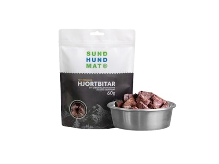 SUNDHUNDMAT Frystorkade Hjortbitar 60G