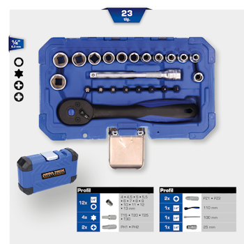 1/4" Ratchet Set 23 pcs
