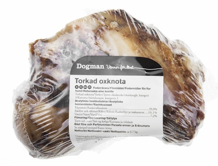 DOGMAN Torkad knota ox plastad 700 g