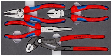 KNIPEX Set tänger i skumplastinlägg