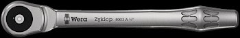 WERA 8003 A Zyklop Metal Ratchet with push-through square and 1/4" drive 1/4''x141.0