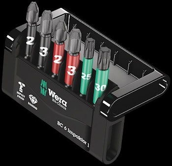 WERA Bit-Check 6 Impaktor 1 Bits for PH/PZ/TX screws 851/4 IMP DC 1 x PH 2x50; 1 x PH 3x50;855/4 IMP