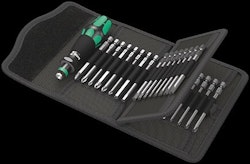 WERA Kraftform Kompakt 62 Pouch with 89 mm bits 816 R 1 x 1/4"x119;857/4 Z Spanner 1 x 4x89; 1 x 6x8