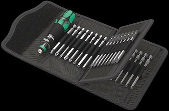 WERA Kraftform Kompakt 62 Pouch with 89 mm bits 816 R 1 x 1/4"x119;857/4 Z Spanner 1 x 4x89; 1 x 6x8
