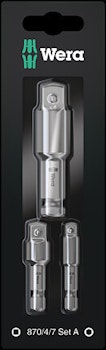 WERA 870/4/7 Set A SB Adaptor-set 870/4 1 x 1/4"x50; 1 x 3/8"x50;870/7 1 x 1/2"x75;