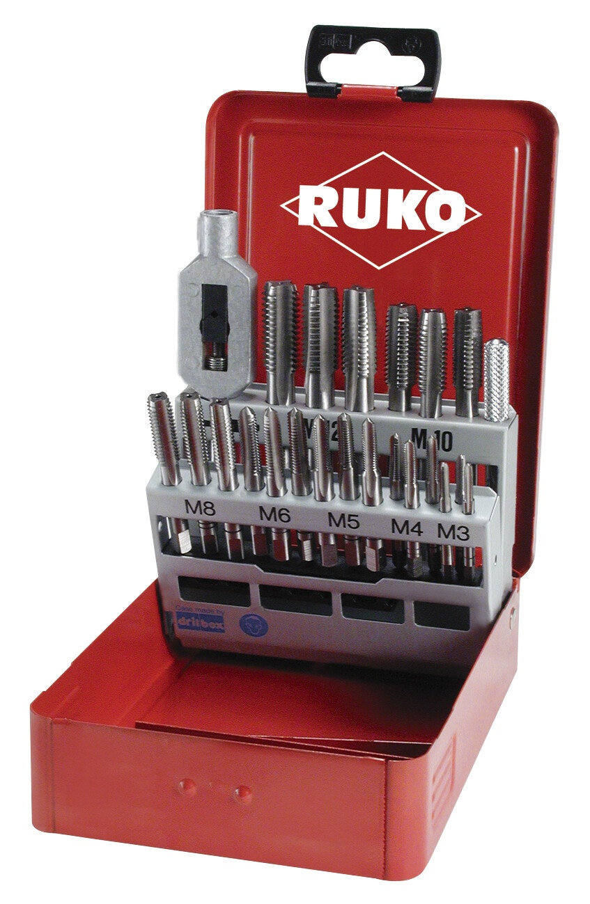 RUKO Handgängtappsats M3-M12 22 delar