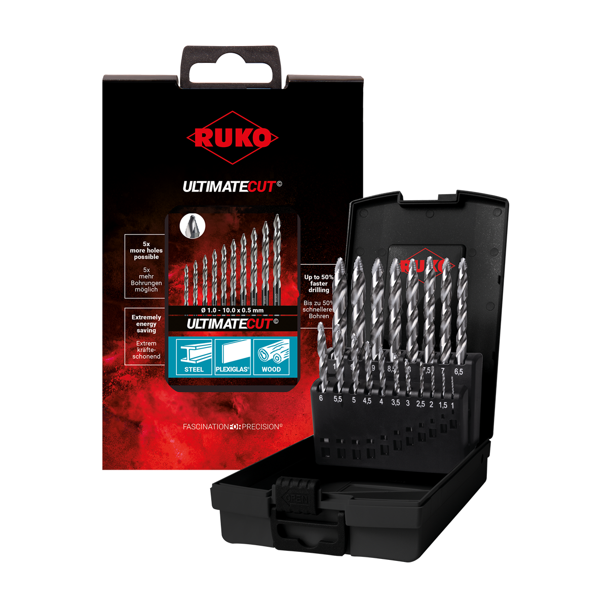 RUKO Ultimatecut Spiralborr Flowstep 1-10 mm